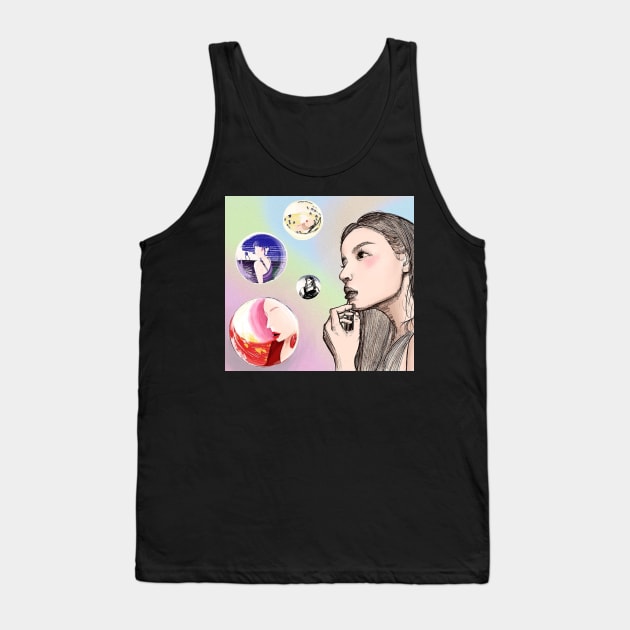 Drawing Woman Tank Top by Barijoki